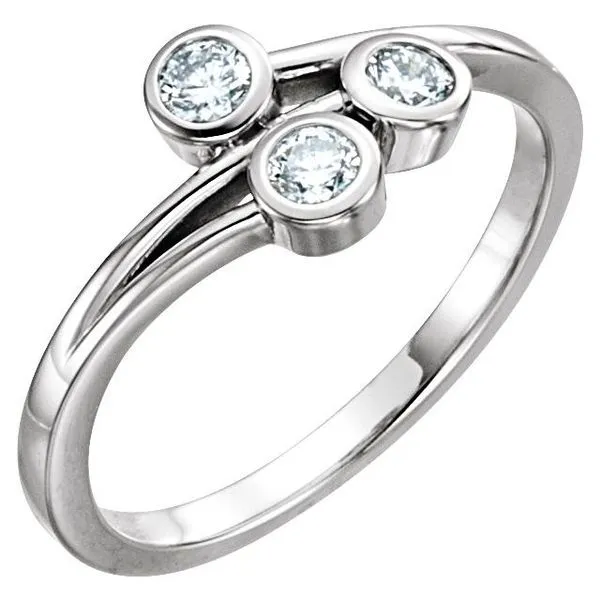 Three-Stone Bezel-Set Ring Hopman Jewelers Elkhart, IN