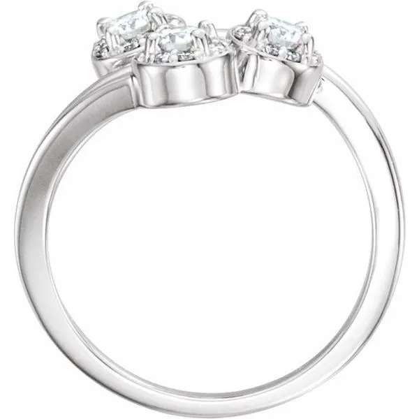 Halo-Style Three-Stone Ring Image 2 Milan's Jewelry Inc Sarasota, FL