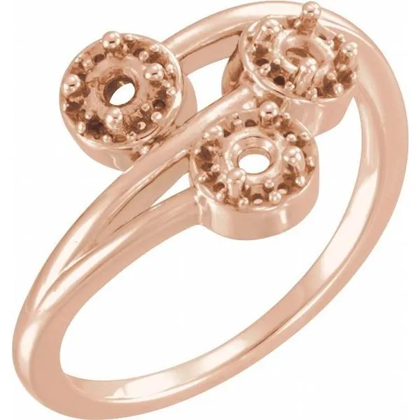 Halo-Style Three-Stone Ring Hopman Jewelers Elkhart, IN