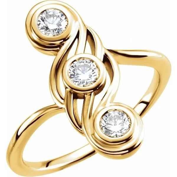 Three-Stone Bezel-Set Ring Rasmussen Jewelers Spanish Fork, UT