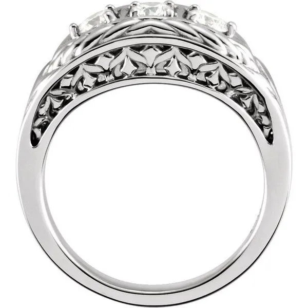 Three-Stone Leaf Ring Image 2 Hopman Jewelers Elkhart, IN