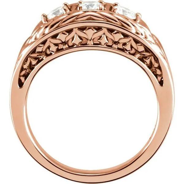 Three-Stone Leaf Ring Image 2 Jewelry Design Studio Jensen Beach, FL