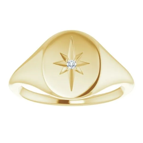 Oval Starburst Signet Ring Image 3 Jewelry Design Studio Jensen Beach, FL