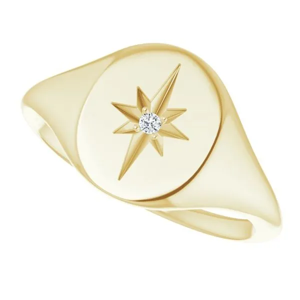 Oval Starburst Signet Ring Image 5 Cherry Street Jewelers Tulsa, OK