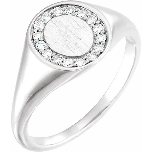 Oval Halo-Style Signet Ring Jewelry Design Studio Jensen Beach, FL