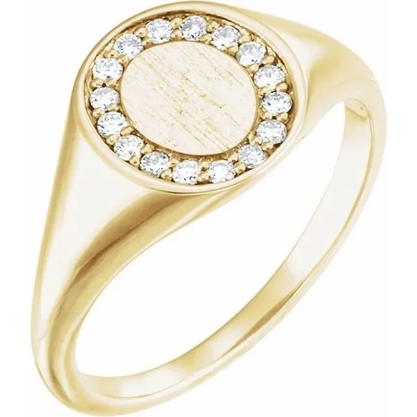 Oval Halo-Style Signet Ring Jewelry Design Studio Jensen Beach, FL