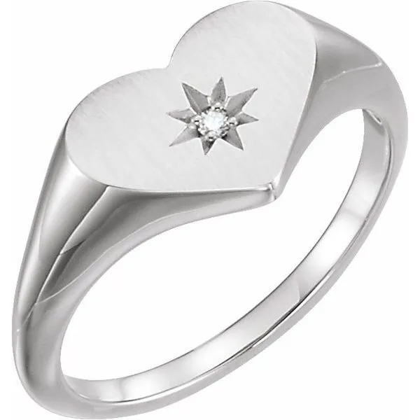 Heart Starburst Signet Ring Jewelry Design Studio Jensen Beach, FL