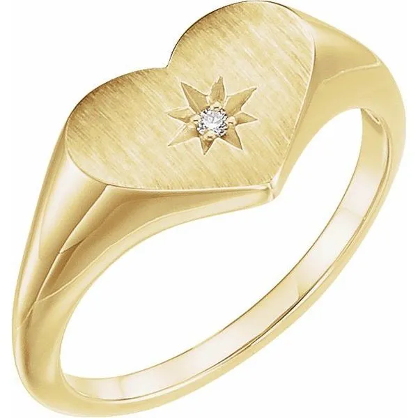 Heart Starburst Signet Ring Jewelry Design Studio Jensen Beach, FL