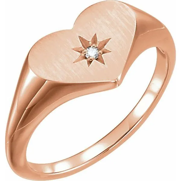 Heart Starburst Signet Ring Jewelry Design Studio Jensen Beach, FL