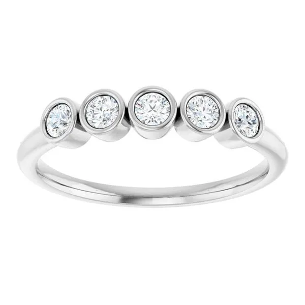 Five-Stone Bezel-Set Ring Image 3 Hopman Jewelers Elkhart, IN