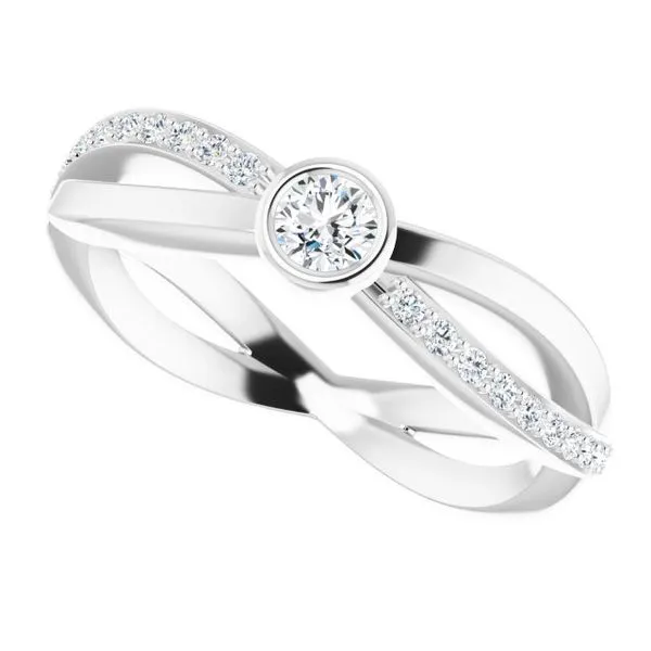 Criss-Cross Accented Ring Image 5 Hopman Jewelers Elkhart, IN
