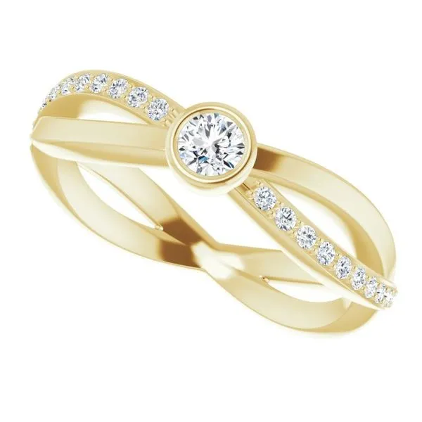 Criss-Cross Accented Ring Image 5 Diny's Jewelers Middleton, WI