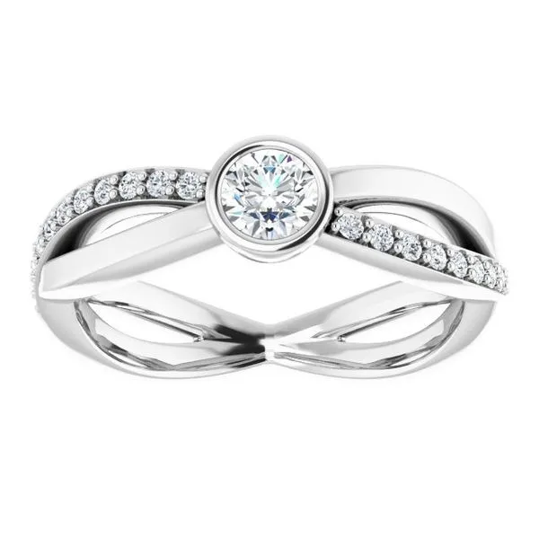 Criss-Cross Accented Ring Image 3 James & Williams Jewelers Berwyn, IL