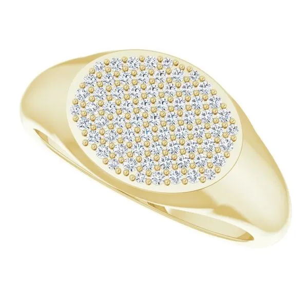 Pave'-Style Cluster Signet Ring Image 5 Milan's Jewelry Inc Sarasota, FL