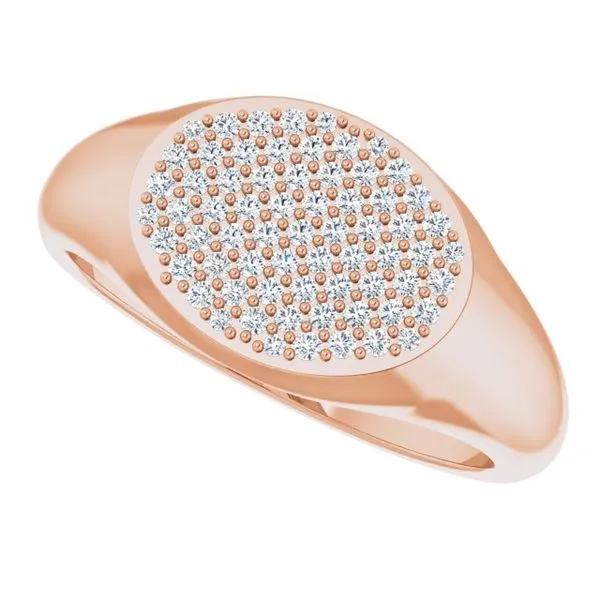 Pave'-Style Cluster Signet Ring Image 5 Milan's Jewelry Inc Sarasota, FL