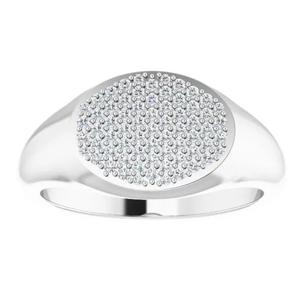 Pave'-Style Cluster Signet Ring Image 3 Milan's Jewelry Inc Sarasota, FL