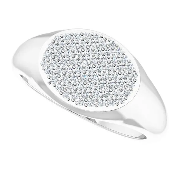 Pave'-Style Cluster Signet Ring Image 5 Milan's Jewelry Inc Sarasota, FL