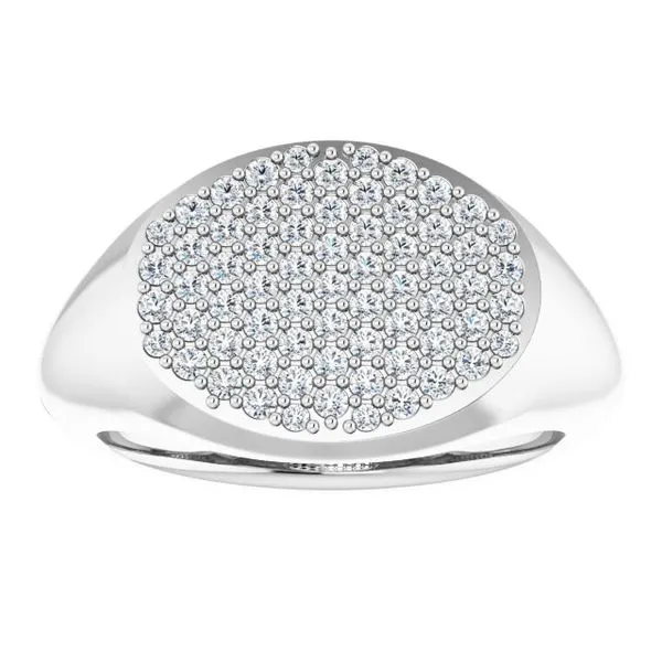 Pave'-Style Cluster Signet Ring Image 3 Milan's Jewelry Inc Sarasota, FL