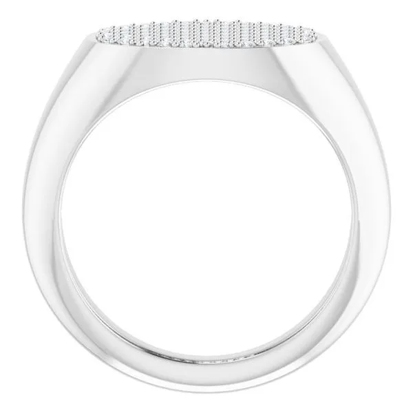 Pave'-Style Cluster Signet Ring Image 2 Milan's Jewelry Inc Sarasota, FL