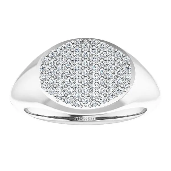 Pave'-Style Cluster Signet Ring Image 3 Milan's Jewelry Inc Sarasota, FL