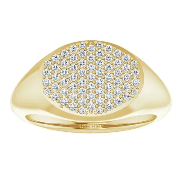 Pave'-Style Cluster Signet Ring Image 3 Milan's Jewelry Inc Sarasota, FL