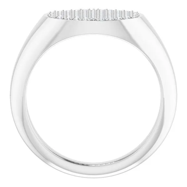 Pave'-Style Cluster Signet Ring Image 2 Milan's Jewelry Inc Sarasota, FL