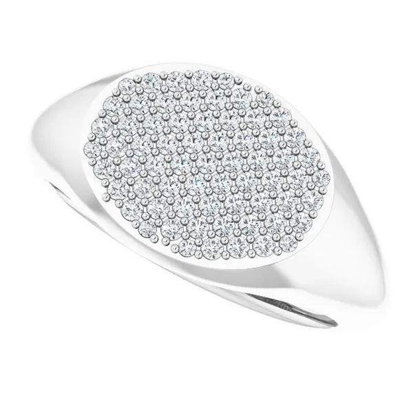 Pave'-Style Cluster Signet Ring Image 5 Milan's Jewelry Inc Sarasota, FL