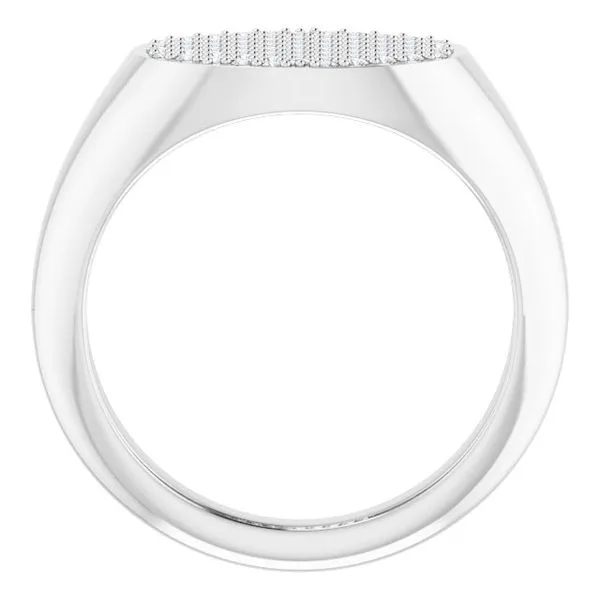 Pave'-Style Cluster Signet Ring Image 2 Milan's Jewelry Inc Sarasota, FL