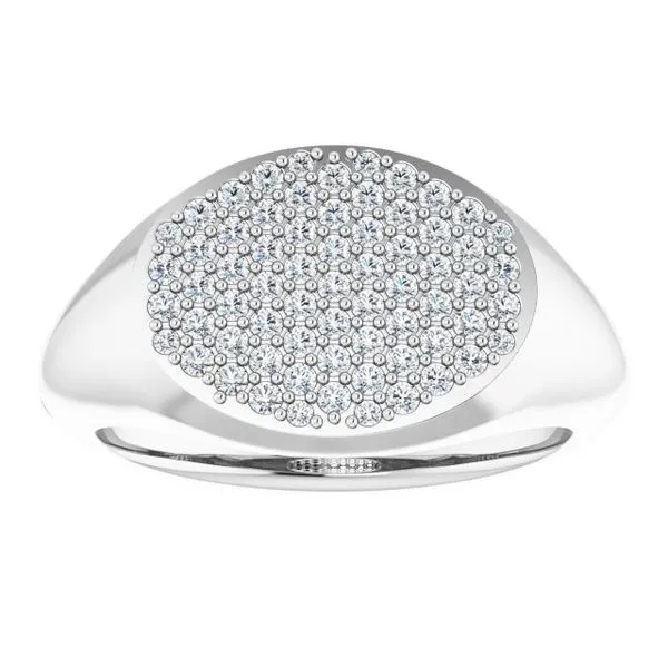 Pave'-Style Cluster Signet Ring Image 3 Milan's Jewelry Inc Sarasota, FL