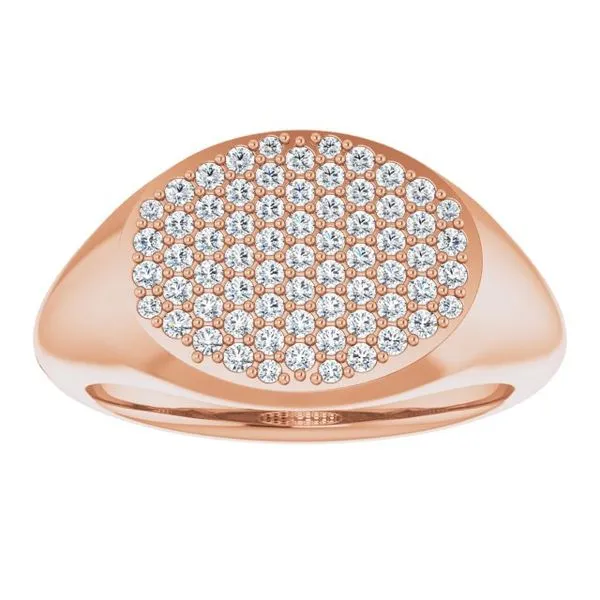 Pave'-Style Cluster Signet Ring Image 3 Milan's Jewelry Inc Sarasota, FL