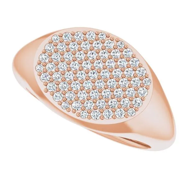 Pave'-Style Cluster Signet Ring Image 5 Milan's Jewelry Inc Sarasota, FL