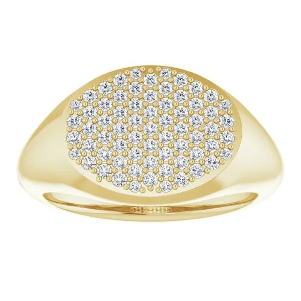 Pave'-Style Cluster Signet Ring Image 3 Milan's Jewelry Inc Sarasota, FL