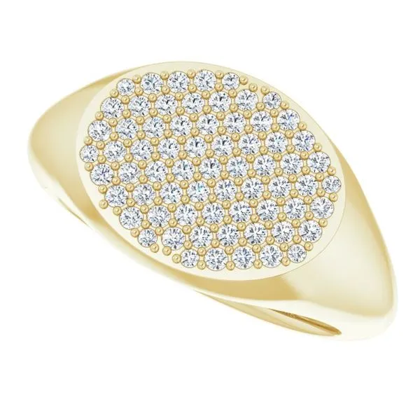 Pave'-Style Cluster Signet Ring Image 5 Milan's Jewelry Inc Sarasota, FL