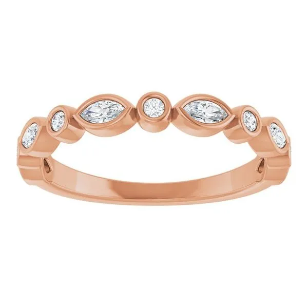 Multi-Shape Bezel-Set Anniversary Band Image 3 Gold'N Creations Gretna, LA