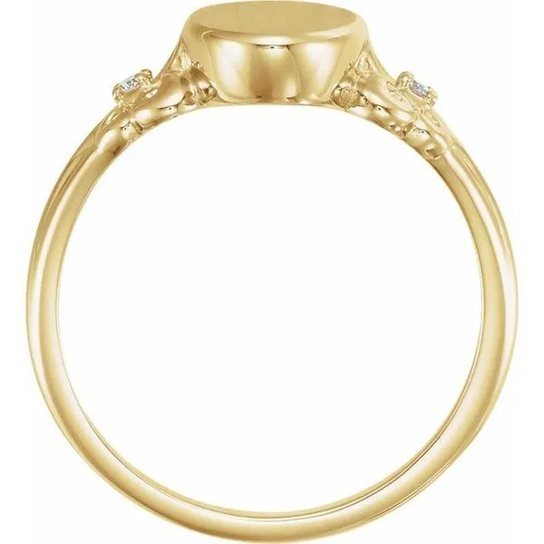 Oval Fleur-de-lis Signet Ring Image 2 Milan's Jewelry Inc Sarasota, FL