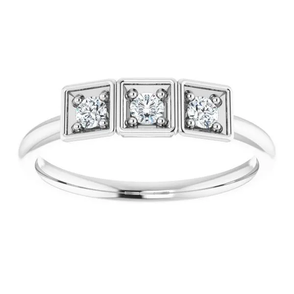 Three-Stone Stackable Ring Image 3 Delfine's Jewelry Charleston, WV