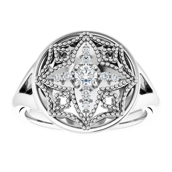 Accented Vintage-Inspired Ring Image 3 Milan's Jewelry Inc Sarasota, FL