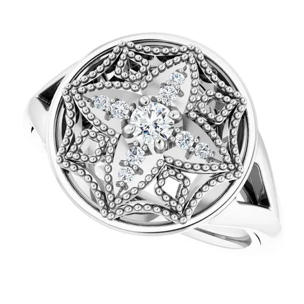 Accented Vintage-Inspired Ring Image 5 D'Errico Jewelry Scarsdale, NY