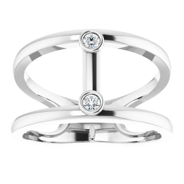 Two-Stone Negative Space Ring Image 3 Hopman Jewelers Elkhart, IN