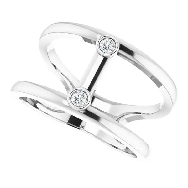 Two-Stone Negative Space Ring Image 5 Hopman Jewelers Elkhart, IN