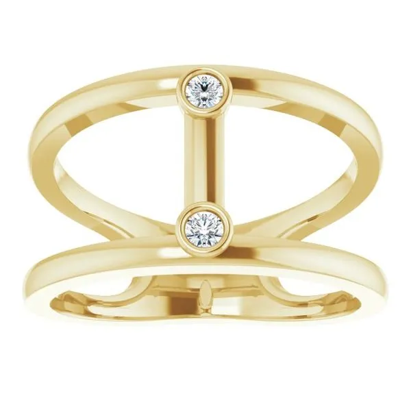 Two-Stone Negative Space Ring Image 3 Hopman Jewelers Elkhart, IN