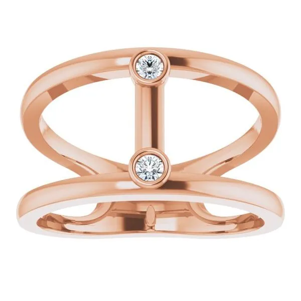 Two-Stone Negative Space Ring Image 3 Hopman Jewelers Elkhart, IN