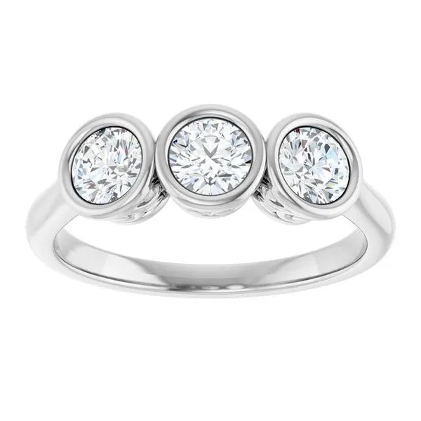 Three-Stone Bezel-Set Anniversary Band Image 3 Mead Jewelers Enid, OK