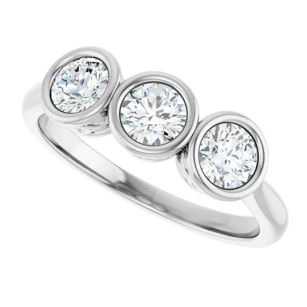 Three-Stone Bezel-Set Anniversary Band Image 5 Mead Jewelers Enid, OK