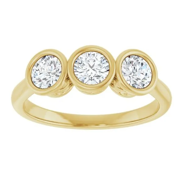 Three-Stone Bezel-Set Anniversary Band Image 3 Mead Jewelers Enid, OK