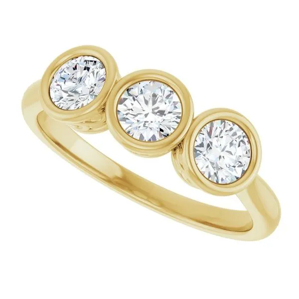 Three-Stone Bezel-Set Anniversary Band Image 5 Mead Jewelers Enid, OK