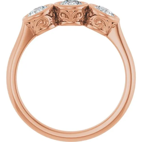 Three-Stone Bezel-Set Anniversary Band Image 2 Mead Jewelers Enid, OK