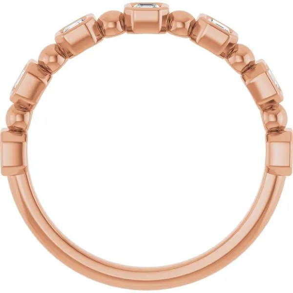 Beaded Bezel-Set Anniversary Band Image 2 Mead Jewelers Enid, OK