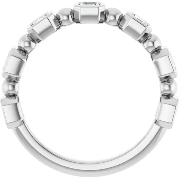 Beaded Bezel-Set Anniversary Band Image 2 Allain's Jewelry New Iberia, LA