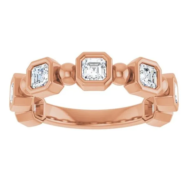 Beaded Bezel-Set Anniversary Band Image 3 Gold'N Creations Gretna, LA